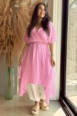 Made in Italy Sa Caleta Cotton Handkerchief Dress Candy
